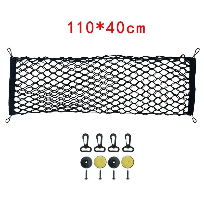 70x70 / 90x40 / 110 x 40 CM Universal Car Trunk Rear Storage Cargo Luggage Nylon Elastic Mesh Holder Stretchable Travel Pocket