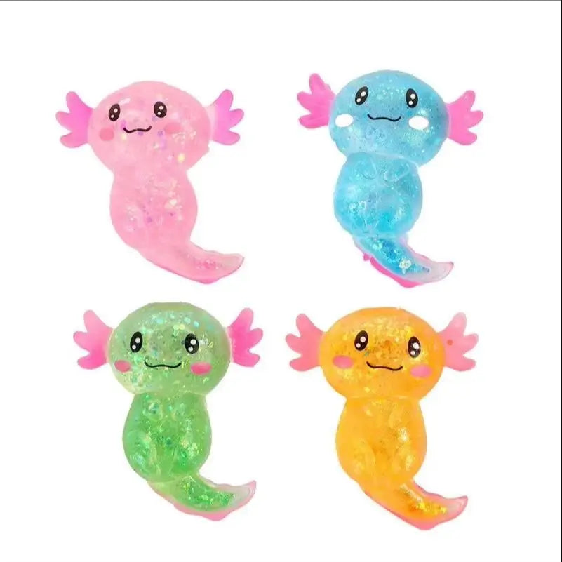 Colorful Salamander Maltose Fidgets Toys Squishy Malt Sugar Stretchy Axolotl Fun Squeeze Birthday Supplies Anti-Anxiety Gift