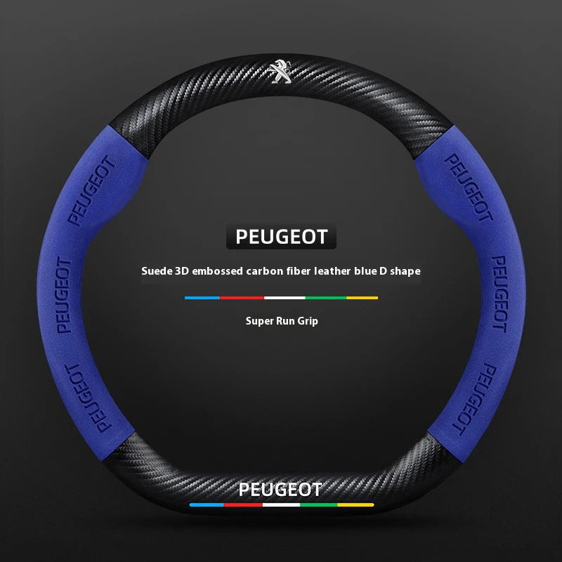 Car Steering Wheel Cover For Peugeot 106 107 108 206 207 208 301 307 308 406 407 408 508 607 2008 3008 4008 5008 GT RCZ Rifter
