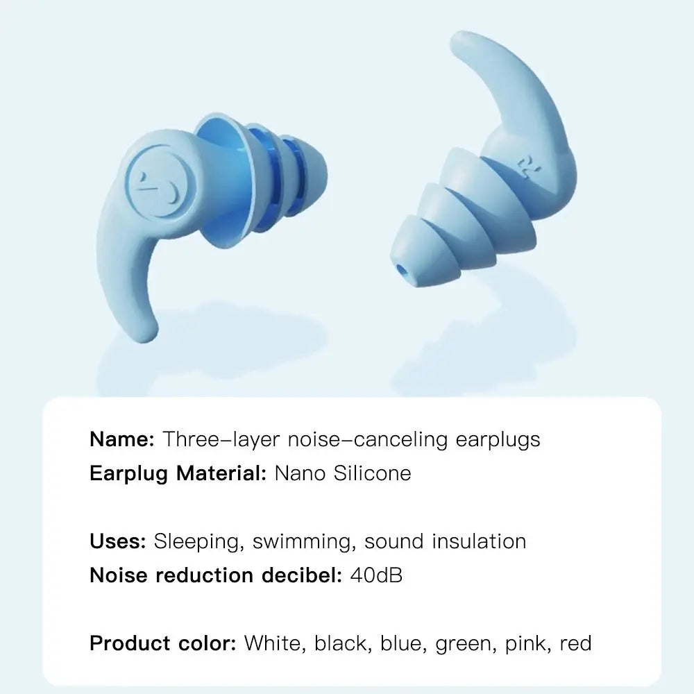 Noise Reduction Anti Noise Earplugs Soft Comfort Waterproof Silicone Ear Plugs Reusable Ear Protector Swimming Earplugs Sleeping