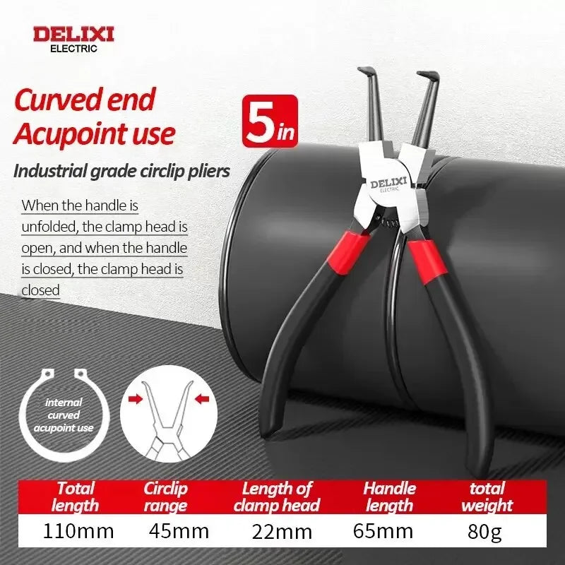 1pcs 5-In Dual Use Industrial Grade Snap Ring Pliers for Both Internal and External Use Small Spring Retaining Ring Pliers 2025