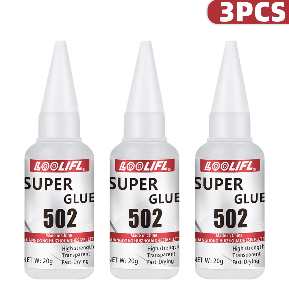 LOOLIFL 502 Super Glue 20g Fast Drying  Strong Adhesive Universal Bonding Glue for Plastic Metal Ceramic Wood Rubber Shoes1-5pcs