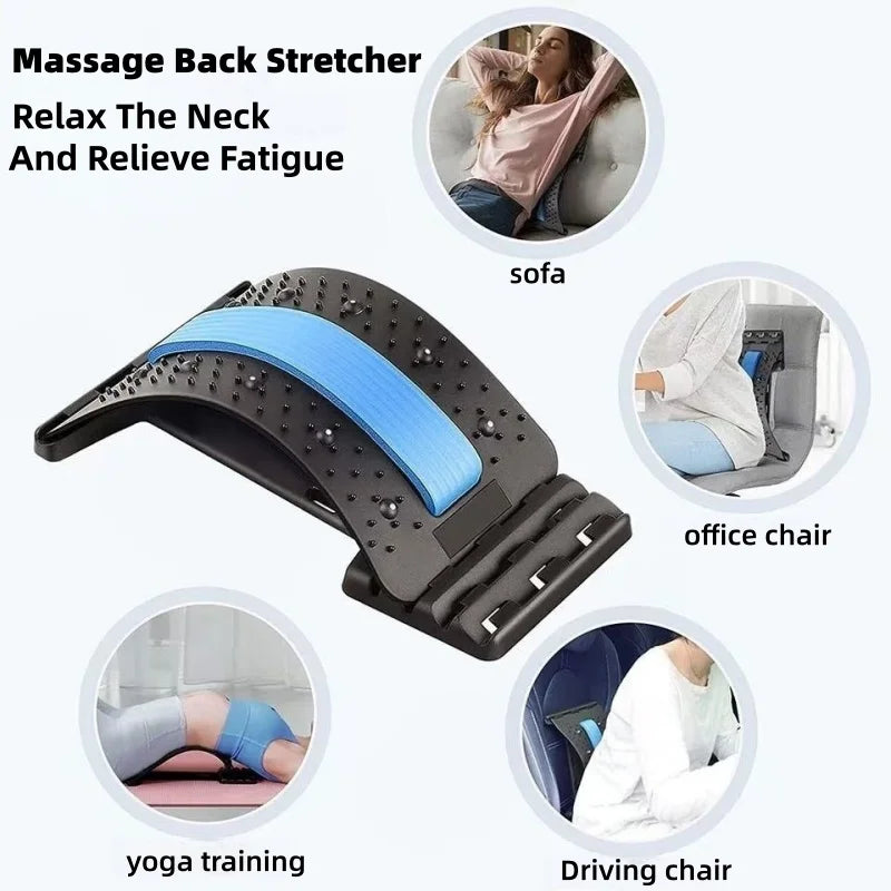 Waist Muscle Soothing Stretching Device Spine Stretching Massage Pad Lower Waist Support Lumbar Stretcher Back Soreness Relief