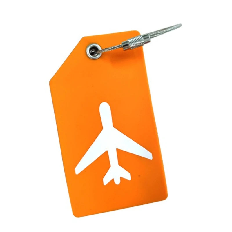 1pcs Silicone Luggage Tags Fashion Solid Color Luggage Tag Baggage Name Tags Suitcase Address Label Holder Travel Accessories