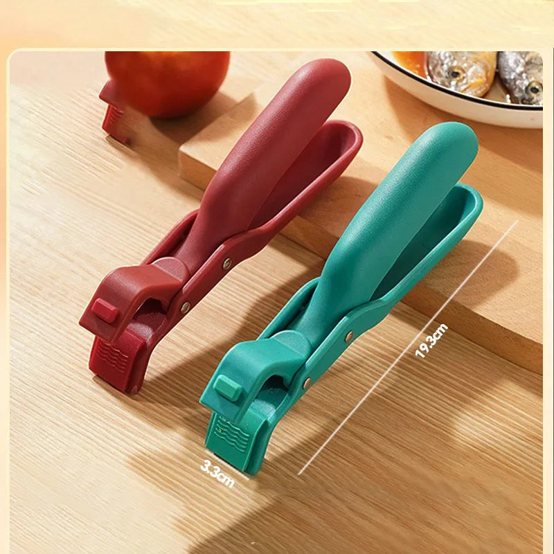 Anti-Scald Hot Plate Gripper Bowl Dish Clips Cooking Clamp Holder Silicone Anti Slip Tongs For Kitchen Dish Bowls Plates