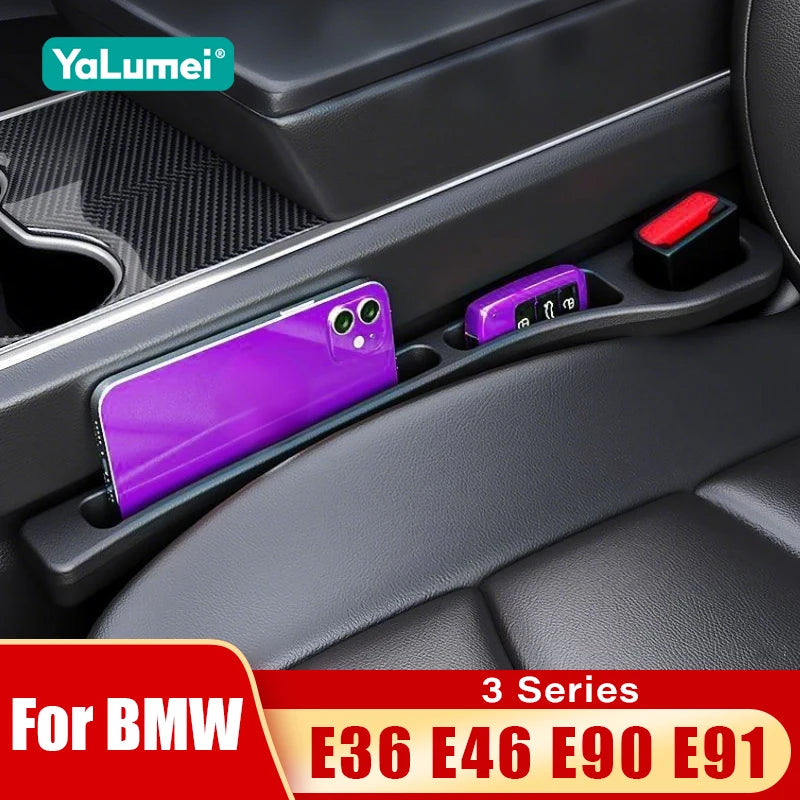 For BMW 3 Series E36 E46 M3 E90 E91 Sedan Touring 2PCS Universal Car Seat Leak Proof Strips Gap Side Seam Storage Accessories
