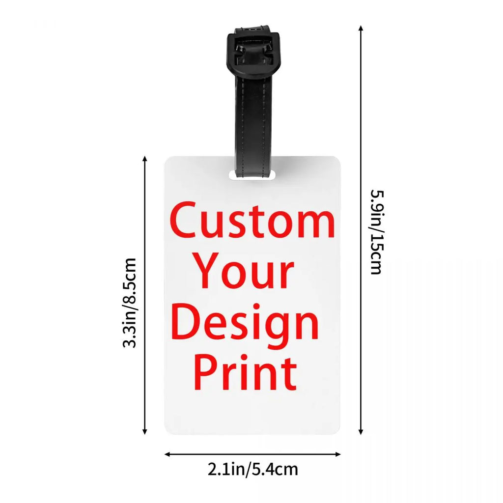 Custom Custom Your Design Luggage Tag for Travel Suitcase Customized Logo Printed Privacy Cover ID Label