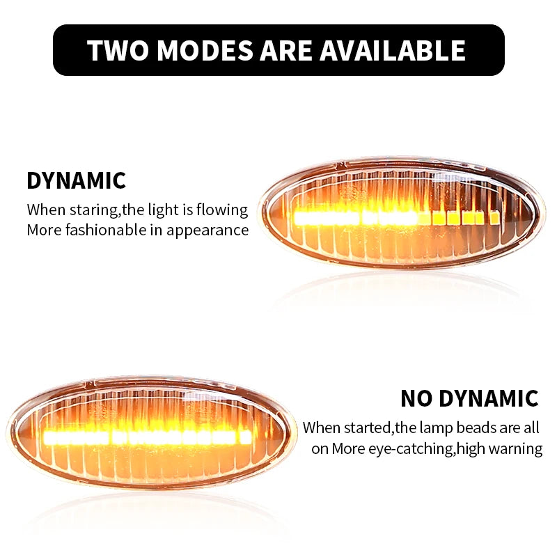 2PCS LED Side Marker Turn Signal Lights Canbus For Renault Koleos 08-11 For Smart Forfour For Nissan NP300 Navara 14- Note 06-