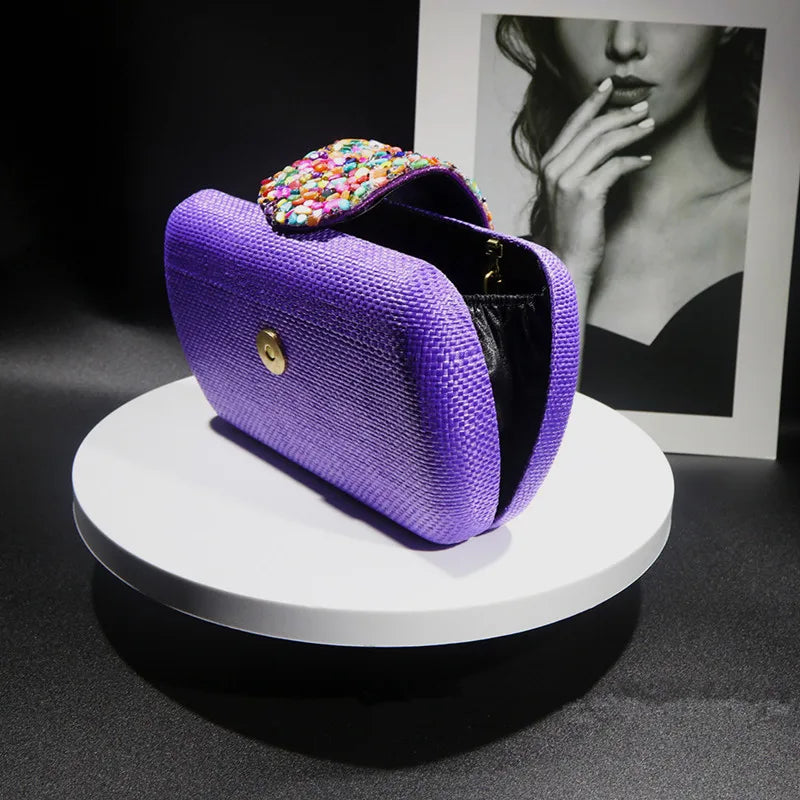 New Luxury Evening Clutch Bag Fashion Designer Versatile Women Handbags 2024 Woven Crossbody Shoulder Bag