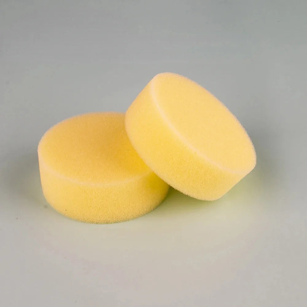 9Pcs 7cm Yellow Foam Sponge Set - Car Wax Applicator & Household Cleaning Pad for Detailing, Polishing & Cleaning