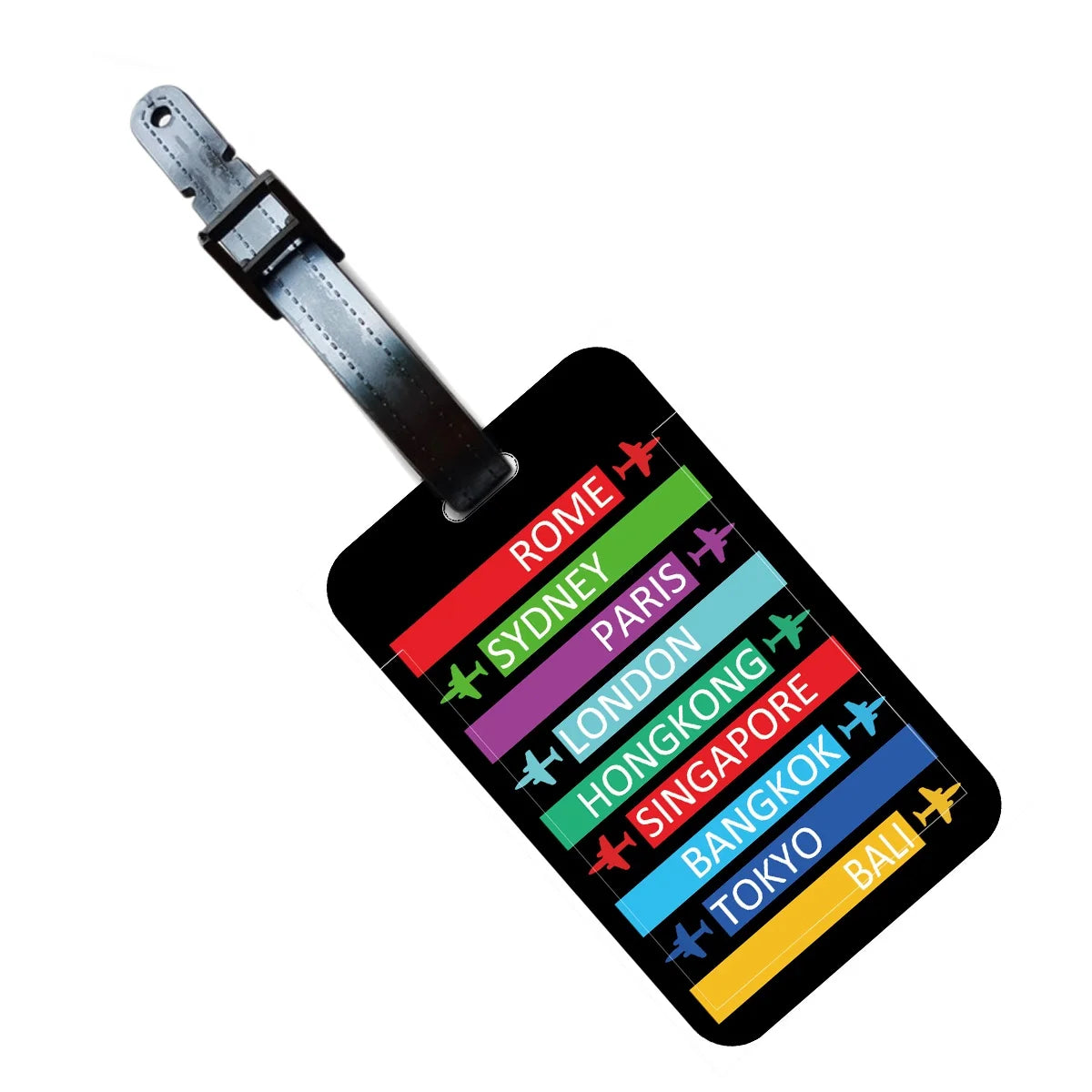 Creative 5 Colors Luggage Tag Colorful Luggage Tag Label for Travel Women Funny Backpack Suitcase Tag Name ID Identifier Durable