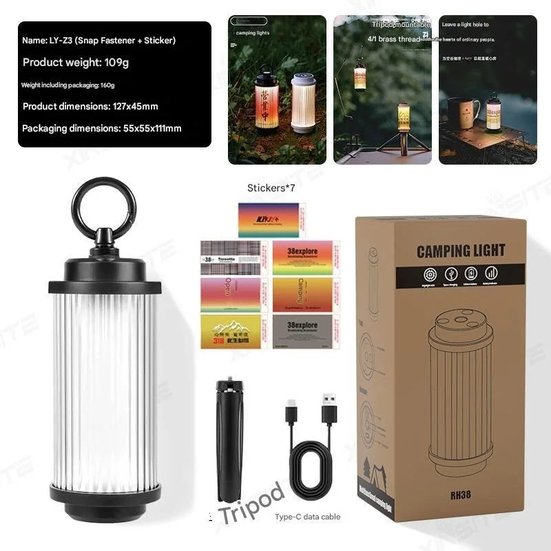 3000mAh 38-KT 38 Light 38 Explore USB Rechargeable Camping Lanterns Outdoor Tent Lamp Powerful Mini LED Flashlights Camp Light