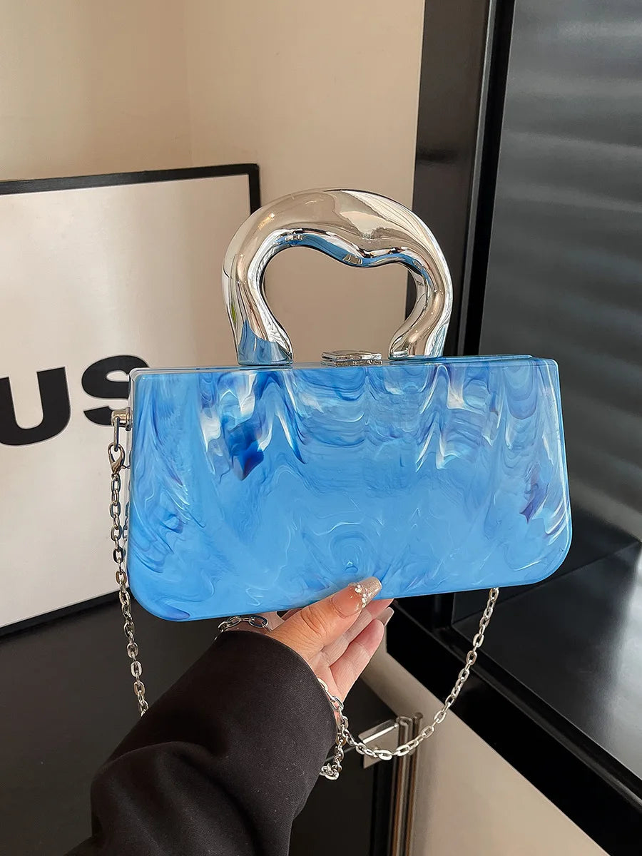 Acrylic Box Clutch Evening Bags Luxury Wedding Women Dinner Dress Purses Ladies Chain Handbag Designer Shoulder Crossbody Bags