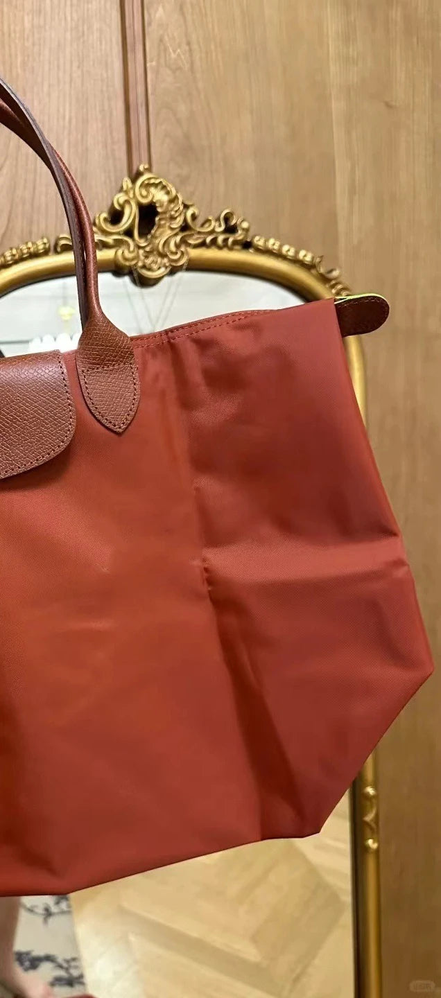 2026 Lightweight Foldable Nylon Shoulder Bag Ladies Water Resistant Shopping Tote Bag Large Handbag for Travel Daily Office