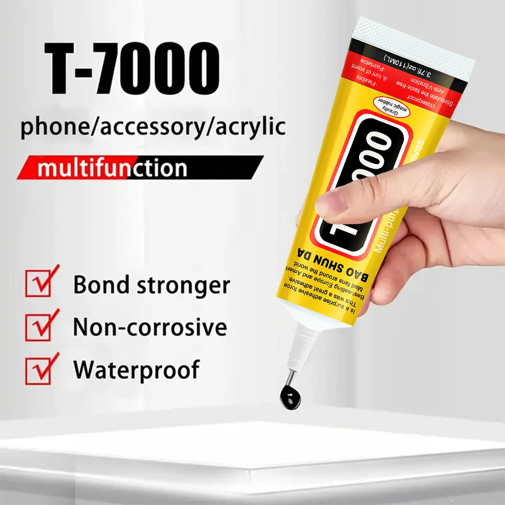 T7000 Electronic Component Repair Glue High-Strength Black Cellphone Tablet DIY Adhesive, T-7000 Super Strong Liquid Adhesive