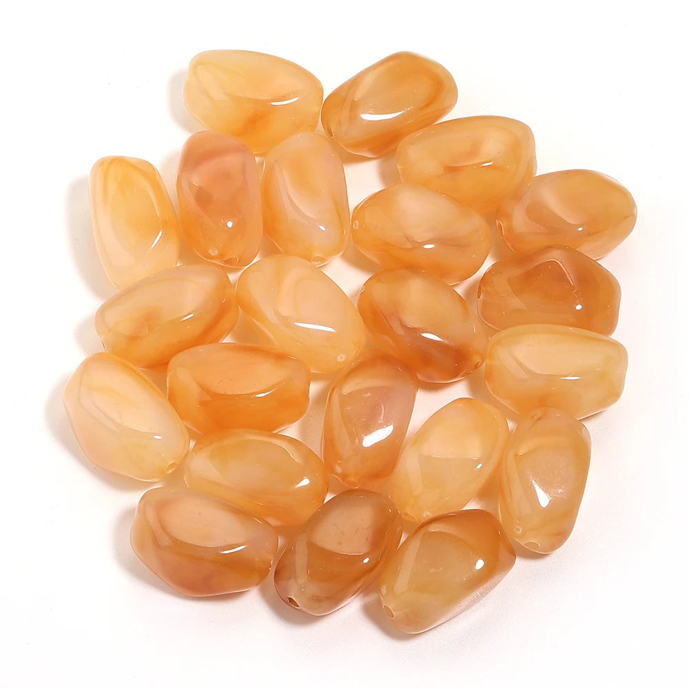 20pcs 12x21mm Irregularity Acrylic Beads Spacer Loose Beads For Jewelry Making DIY Bracelet Earrings Accessories