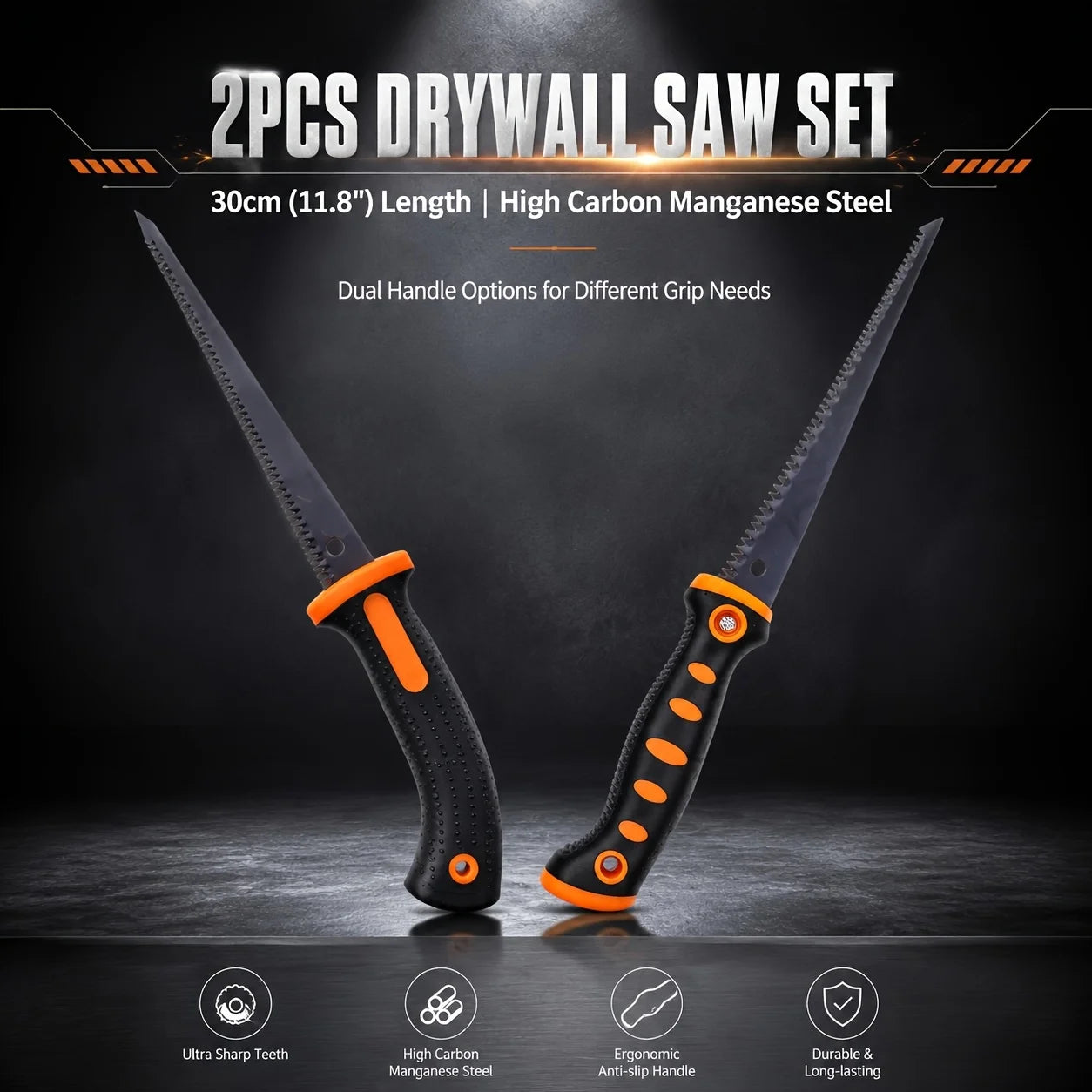 2pcs Portable Mini Hand Saw with Non-Slip Handle,Suitable for Dry/Wet Wood,Bamboo,Gypsum Board and Camping Garden DIY Cutting