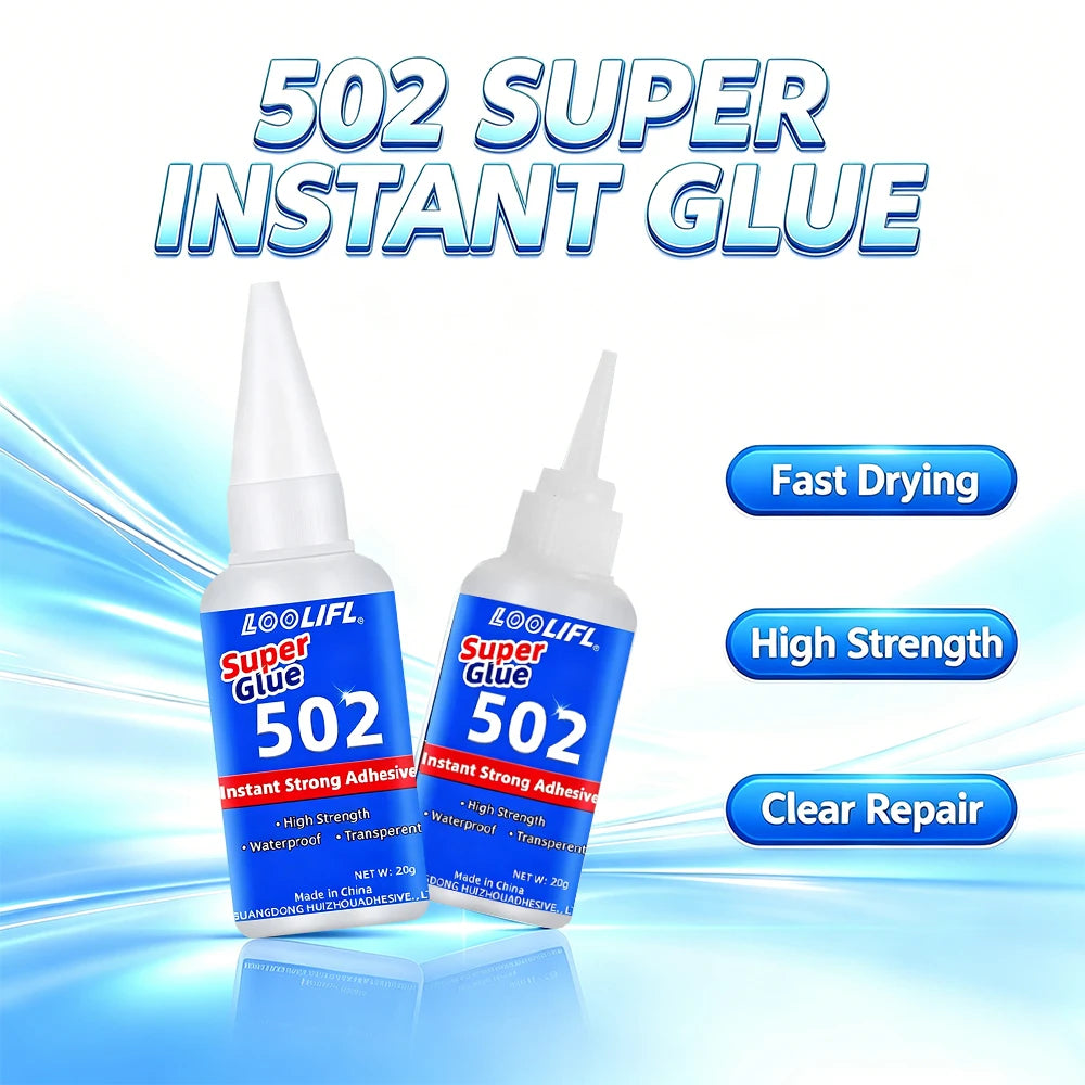 Superglue High Strength Clear Waterproof Adhesive Multi-Purpose Repair Glue for Metal Plastic Ceramic Wood Jewelry Handcraft Fix