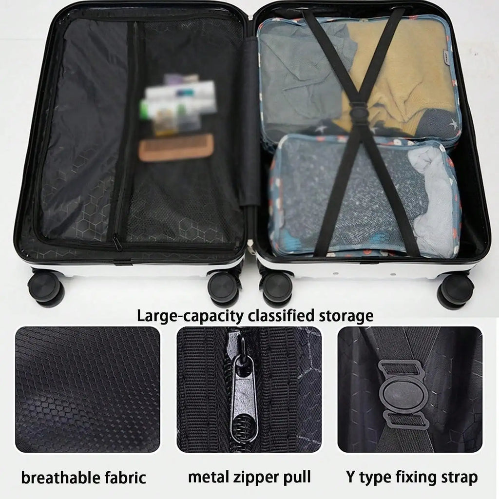 2 In 1 Luggage Sets, Portable Suitcase With Wheels Password Carry On Luggage Large Capacity Classified Storage Suitcase Adjustable Pull Rod Smooth To Use