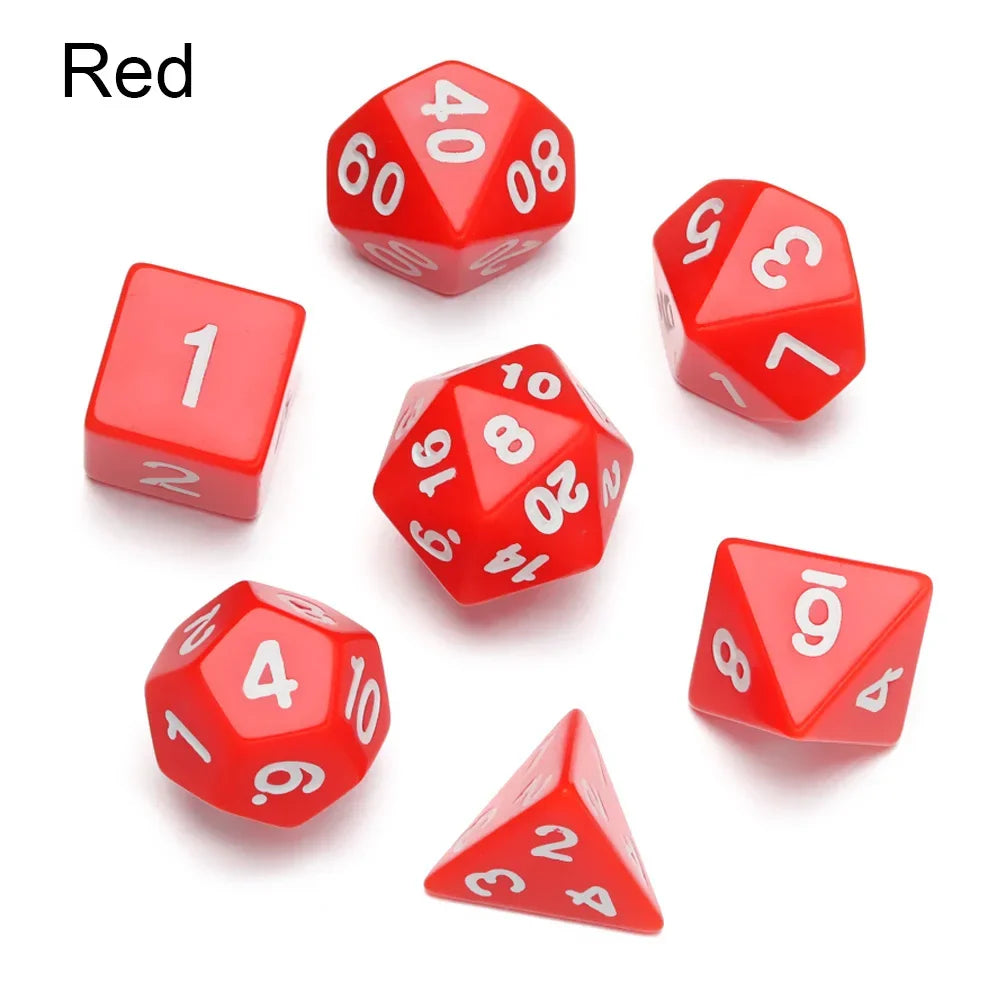 7Pcs/Set Polyhedral Black Dice Set Game Dice For TRPG DND Accessories Polyhedral Dice For Board Card Game Math Games