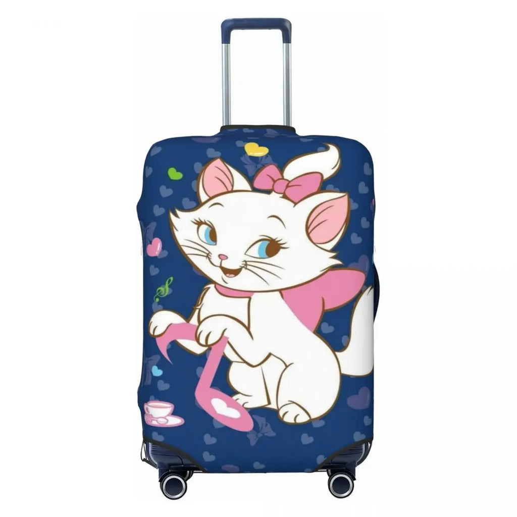 CustomM-Marie Cat Cartoon Travel Luggage Cover Elastic Suitcase Cover Protector Fit 18-32 Inch