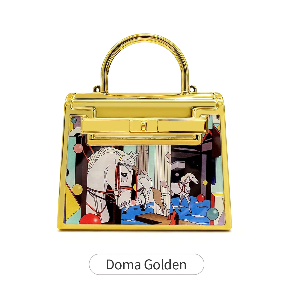 Fashion chain handbag evening bag women's versatile crossbody bag wedding party small gold wallet acrylic small square bag