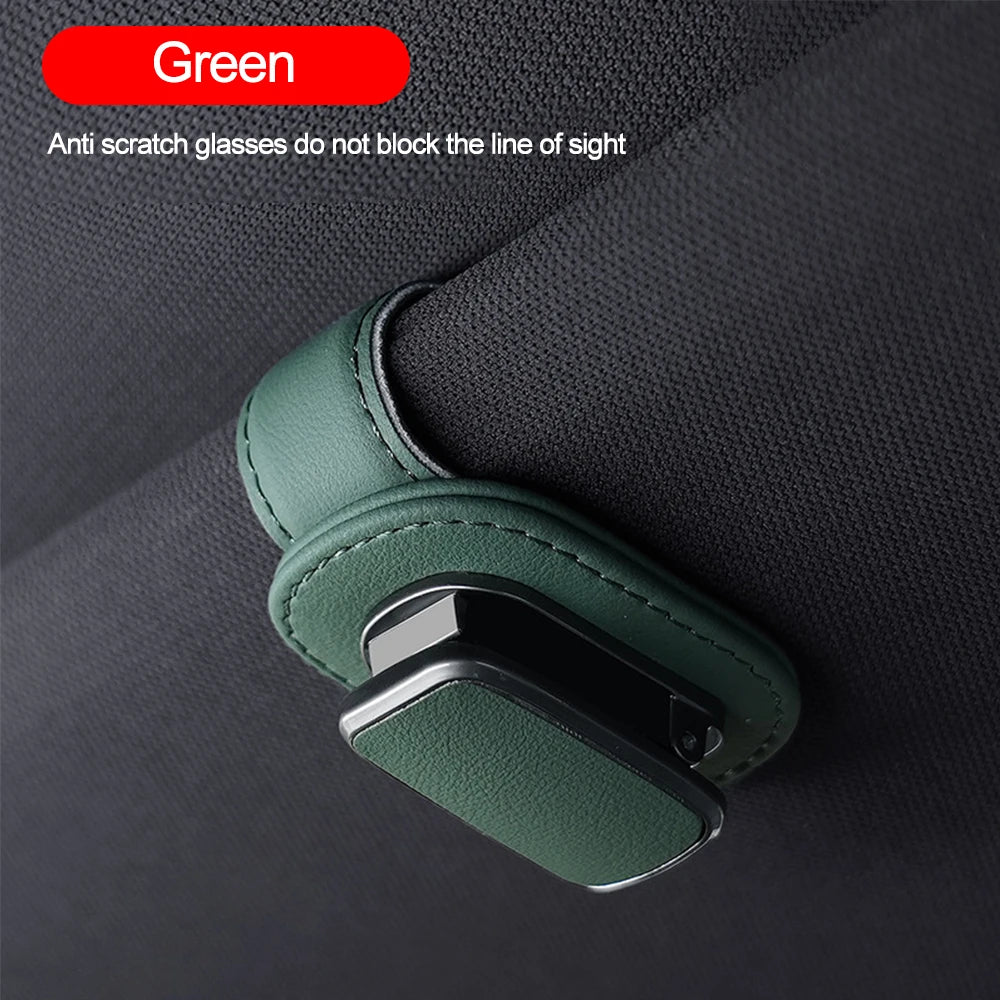 Car Eyeglass Storage Clip Sun Visor Sunglasses Holder Super Fiber Leather for Auto Interior Accessories Car Eyeglass Holder