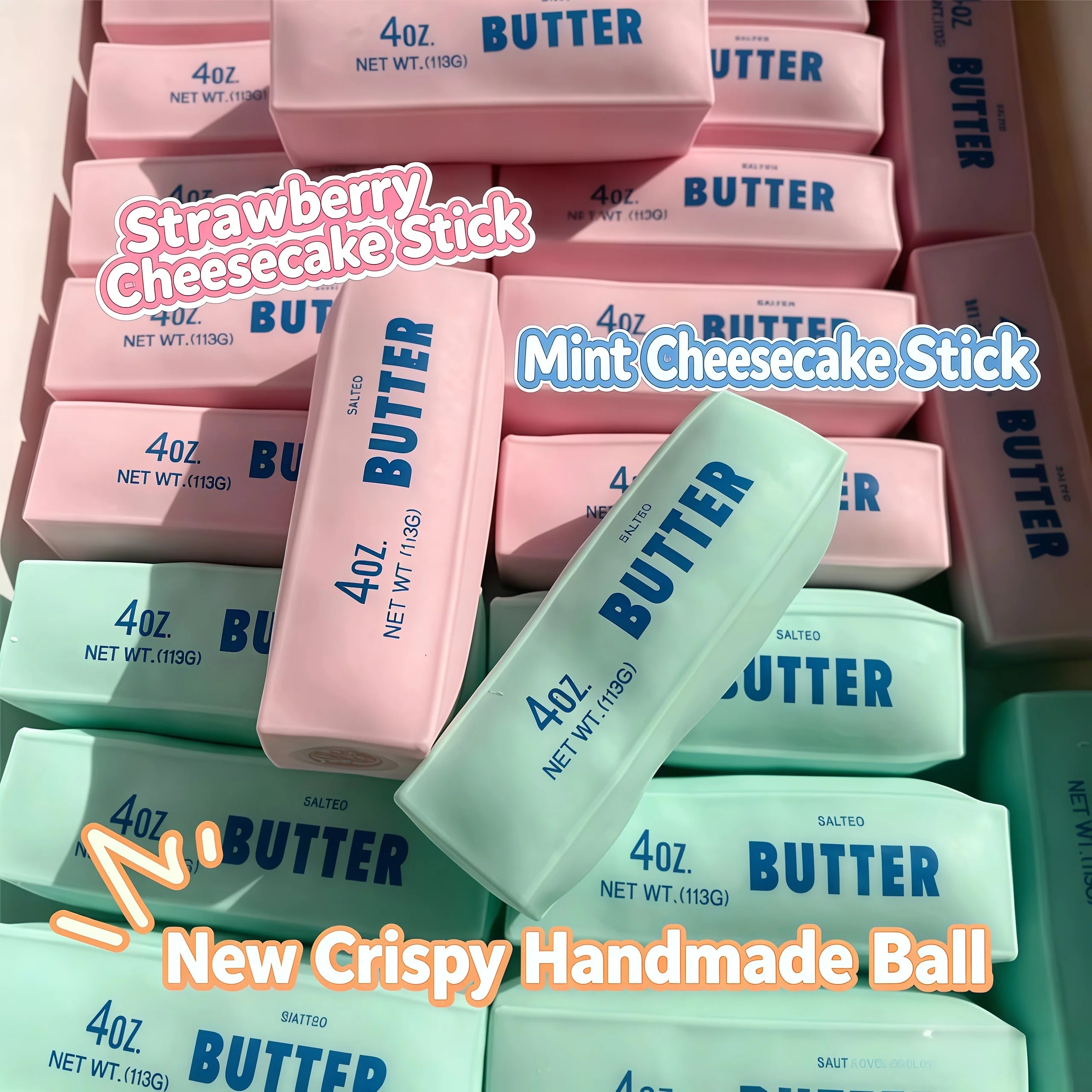 Creative Butter Stick Squishy Fidget Toy Building Block Filling No Rebound Squeeze Toy Adult Sensory Stress Relief Fidget Toy