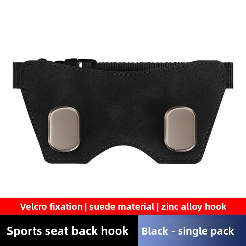 Car Back Seat Hook Headrest Suede Leather Soft Hanging Double Hook Wear-Resistant Rear Row Storage Hanger