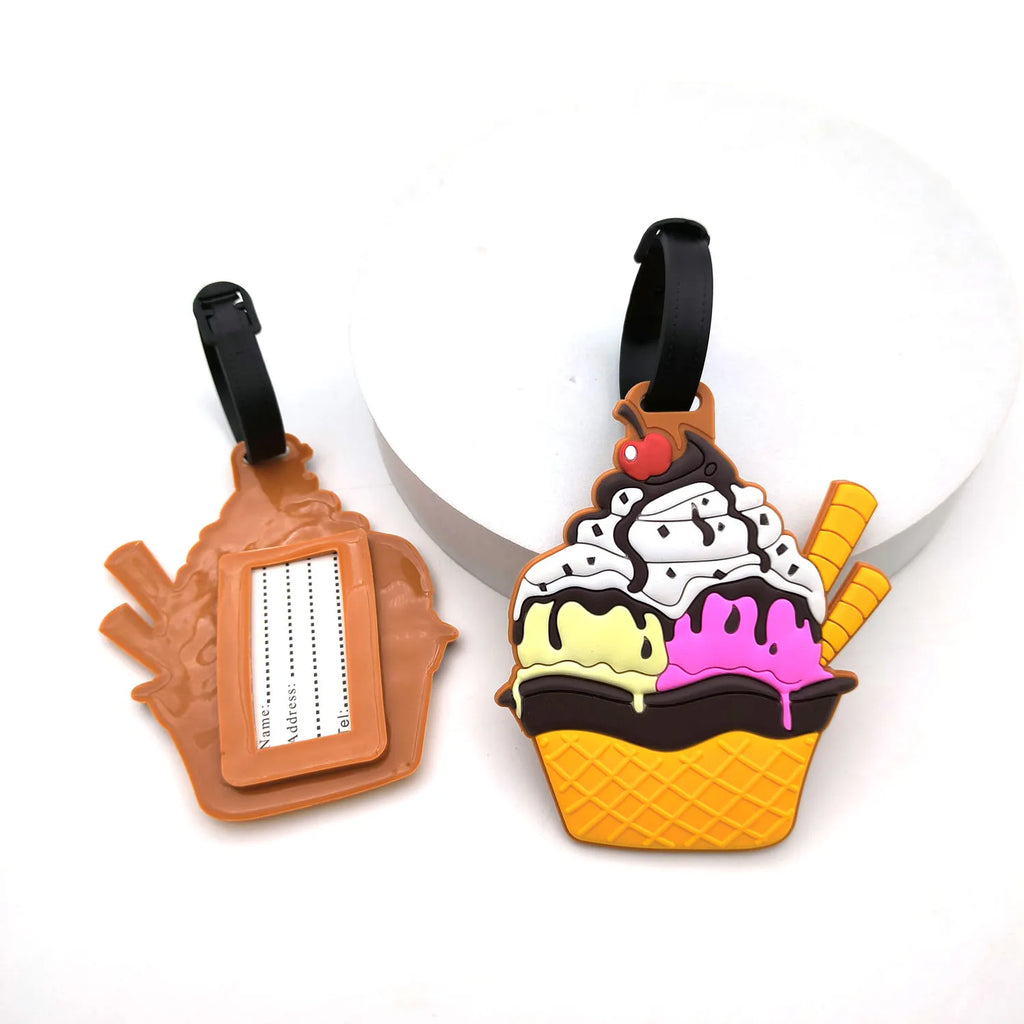1pc/3pcs Creative Food Doughnut Luggage Tag Bag Hanging Tag Anti Loss ID Card Necessary for Travel