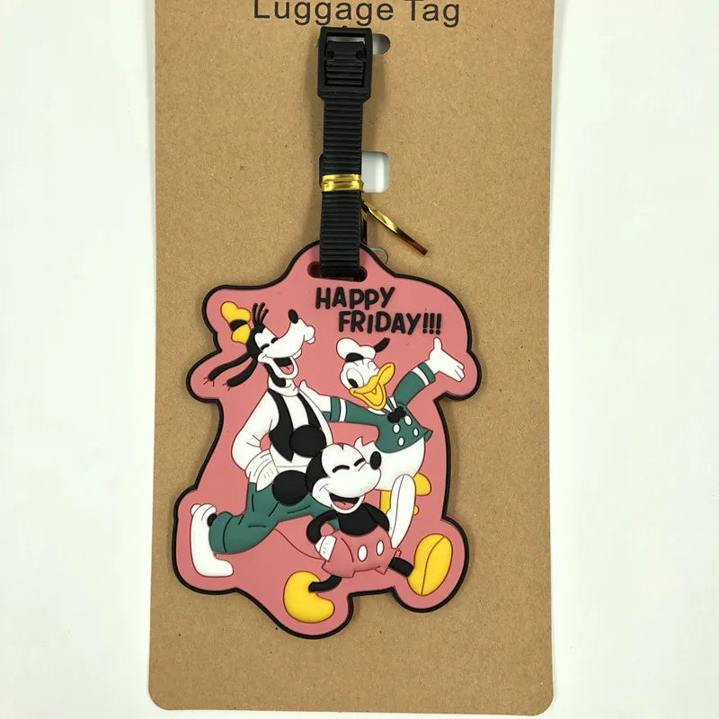 Classic Mickey Mouse Travel Accessories Luggage Tag Silica Gel Suitcase ID Addres Holder Baggage Boarding Tag Portable Label