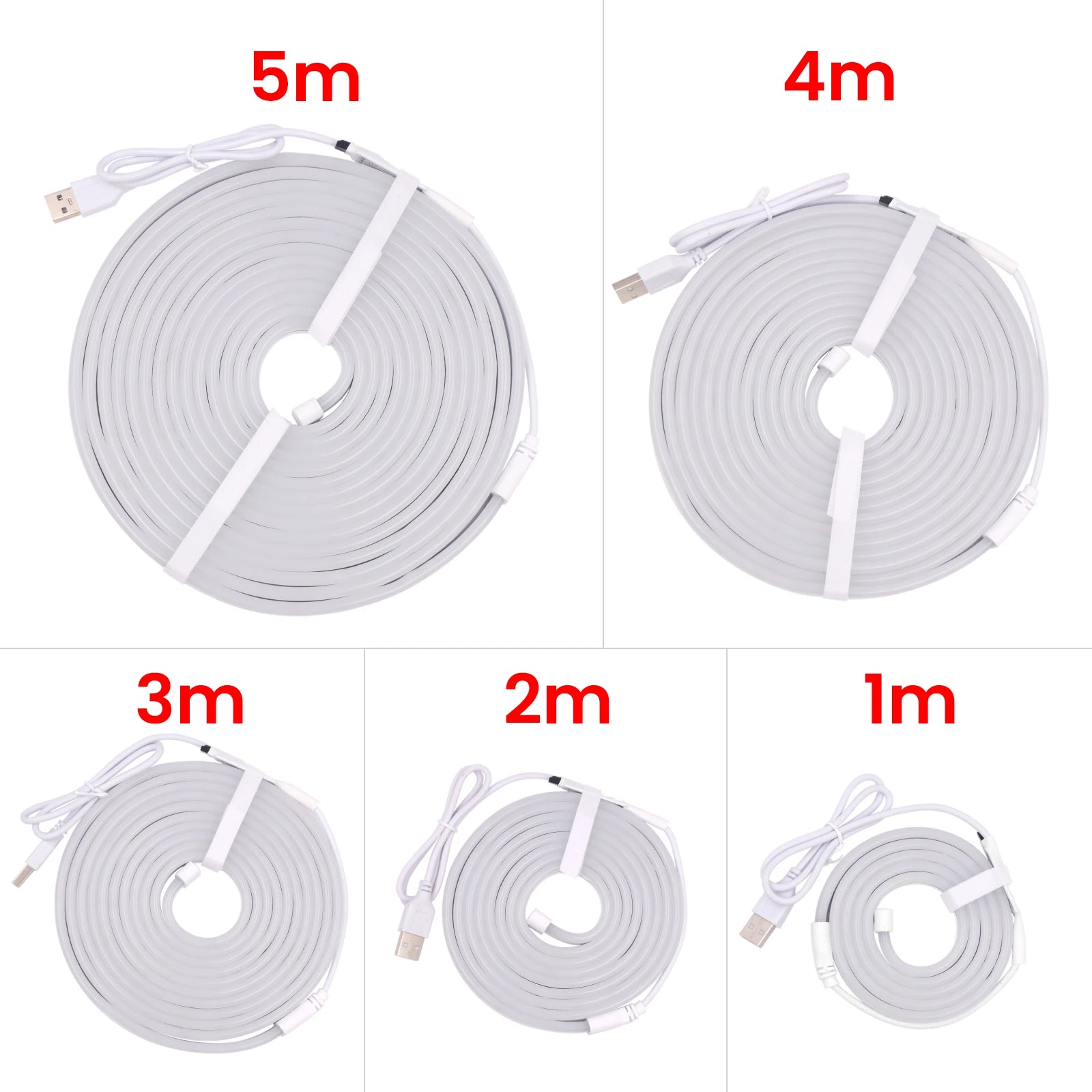 5V USB RGB LED Neon Strip 1M 2M 3M 5M Flexible LED Strip with Remote Control Waterproof Neon Silicone Ribbon Adhesive Tape
