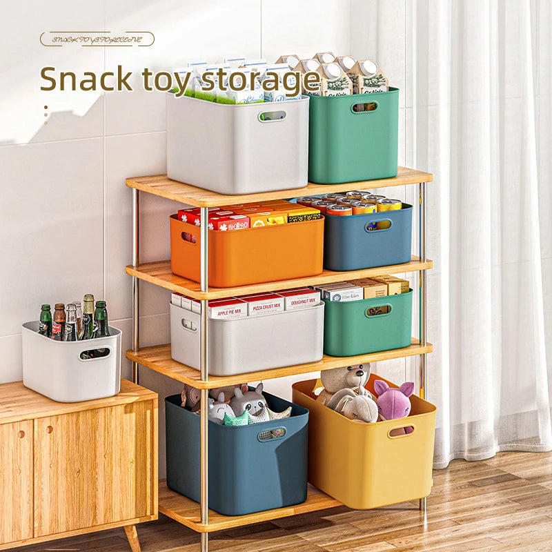 Colorful Plastic Organizers Storage Box With Lid For Toys Underwear Sock Jewelry Lipstick Container Stackable Baskets Bins