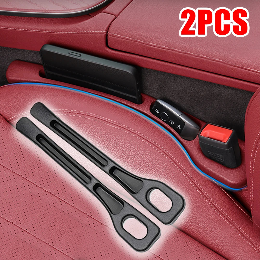 2PCS Premium Car Seat Gap Fillers, Storage Trays, 2-Set with Accessory Slots, Auto Interior Trim, Center Console Decor Parts