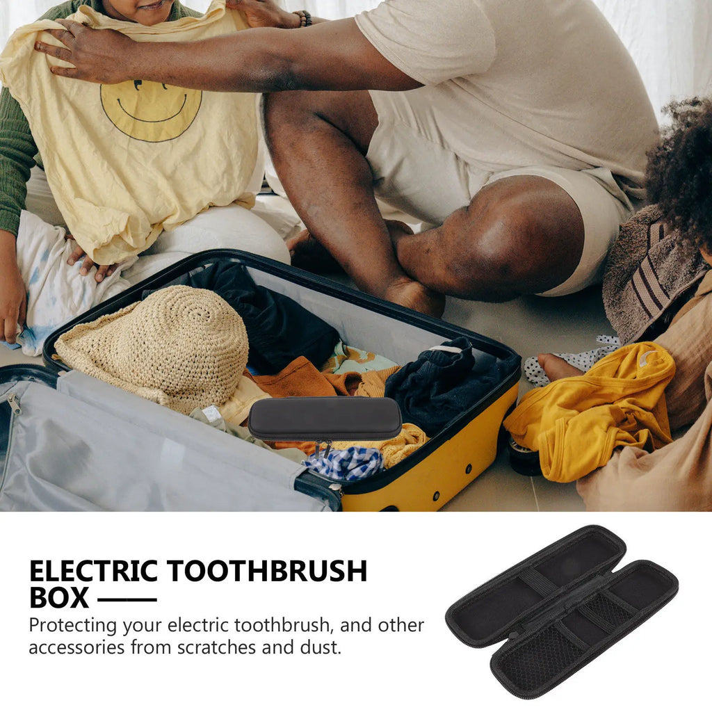 Electric Toothbrush Case Heavy Duty Impact Resistant Travel Toothbrush Case for Outdoor Home Use with Brush Cord Toothpaste