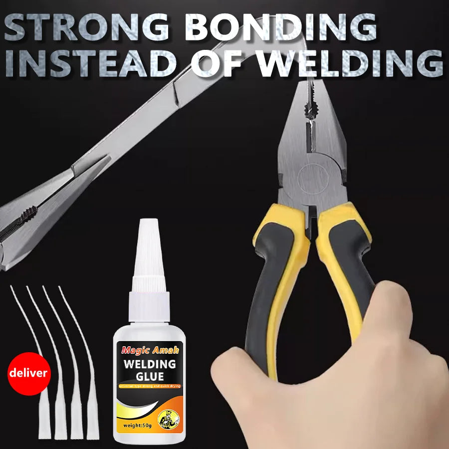 1/4PCS Welding Glue Strong Bonding Instant Drying Adhesive Instead of Welding for Metal Plastic Ceramic Wood Repair