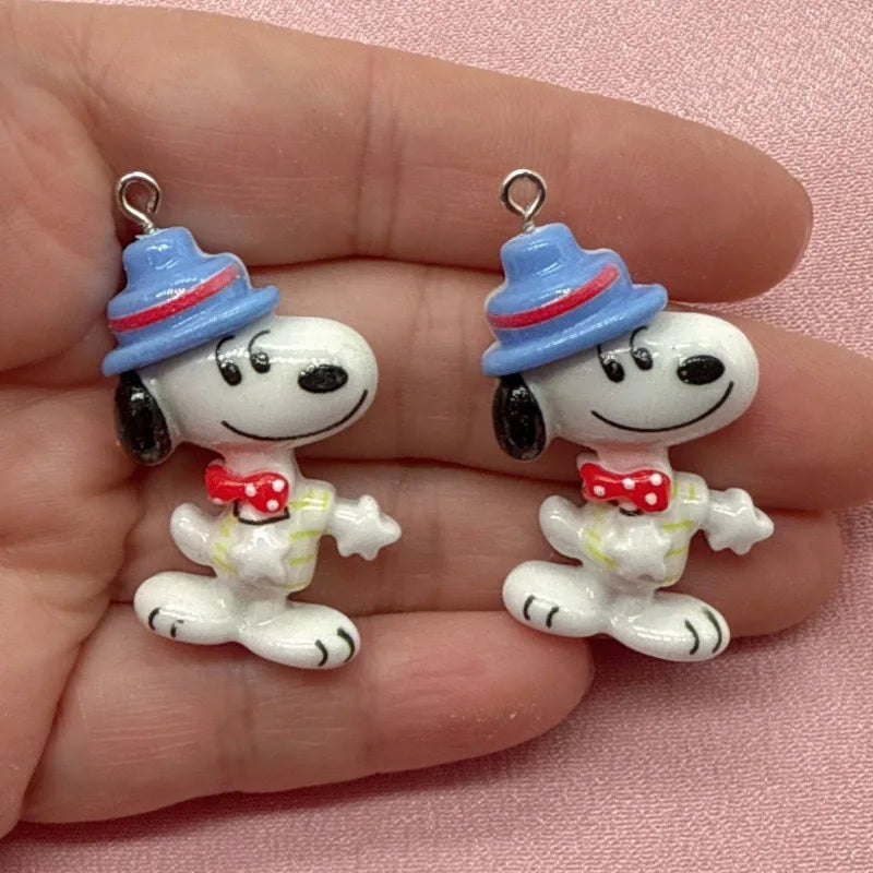 10pcs resin cute little dog pendant, DIY jewelry making earrings, keychain accessories