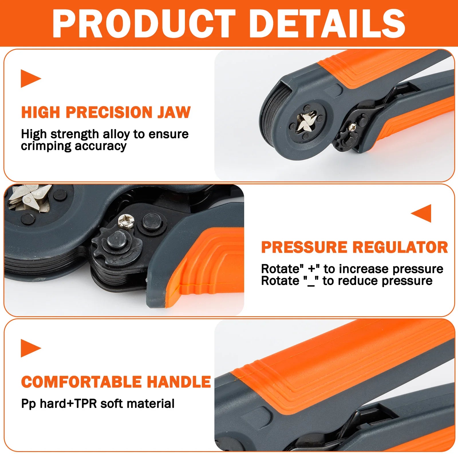 Ferrule Crimping Tool Kit , Ratchet Pliers  with Wire End Ferrule Terminals, Quadrilateral Wire Crimp Pliers with Crimp
