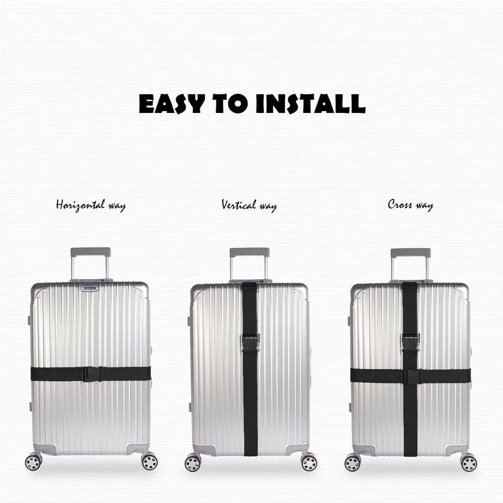 2.5CM X 188CM Luggage Straps for Suitcases Adjustable Suitcase Straps and Heavy Duty Strap Buckle Packing Straps
