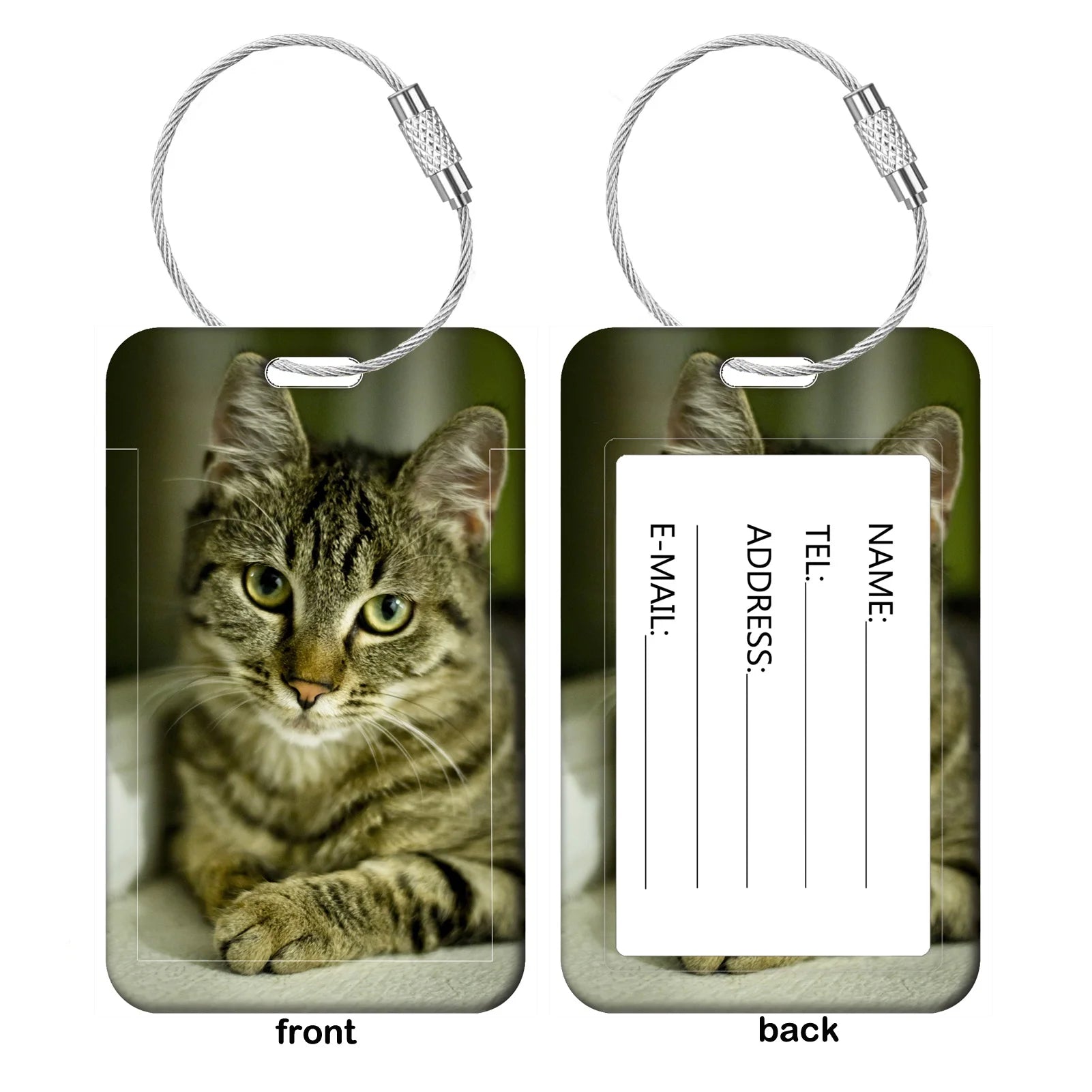 Cute Animal Cat Luggage Tags Suitcase ID Address Name Holder Kitten Baggage Tag Label Travel Suitcase cccessories