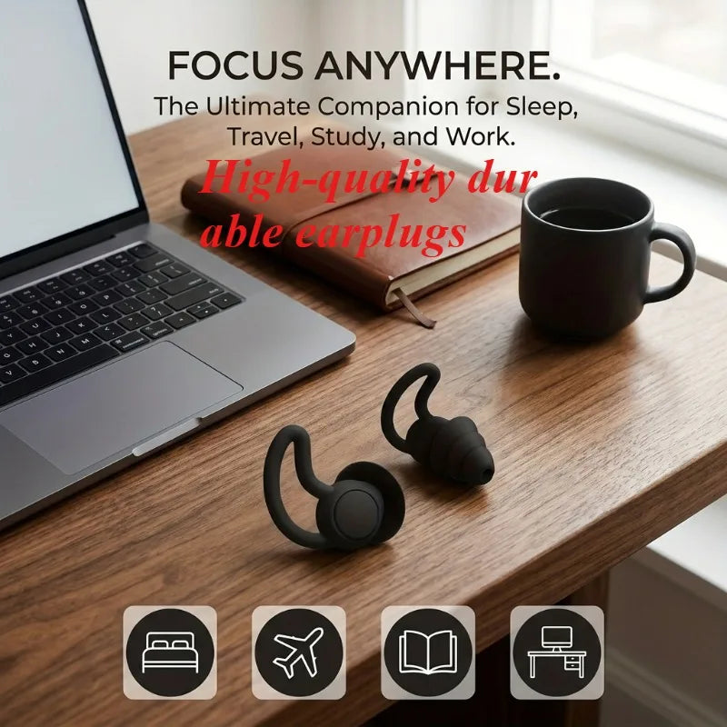 Advanced sense sleep noise reduction earplug, silicone plug super soft, men and women, learning travel swimming