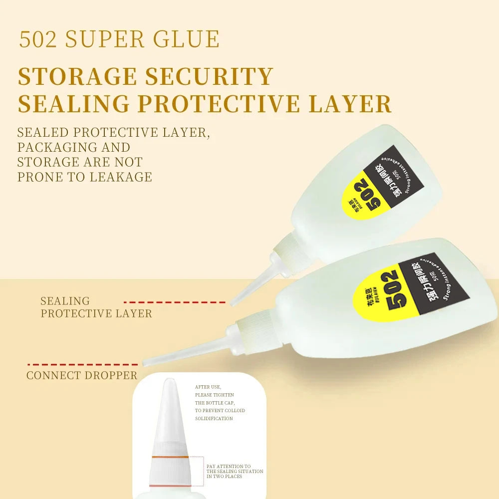 1/3/10PCs 502 Super Glue Instant Quick-Drying Cyanoacrylate Adhesive for Leather Rubber Wood Metal Strong Bond Liquid Glue Tool