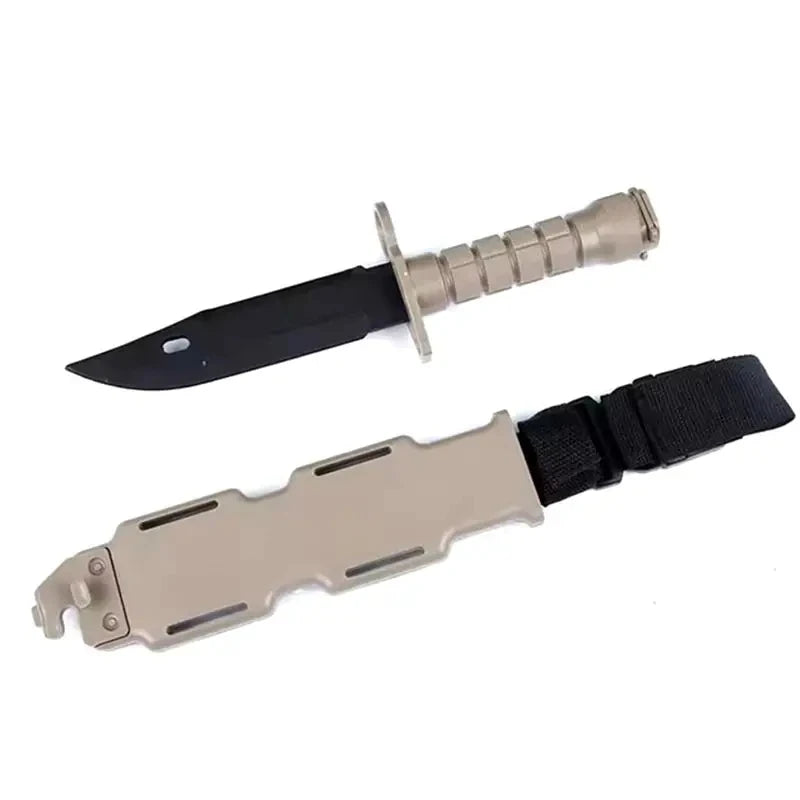 Rubber Knife Training with Sheath, Fake Plastic , Flexible and Soft Fixed Blade Suitable for Props, Halloween Martial Arts