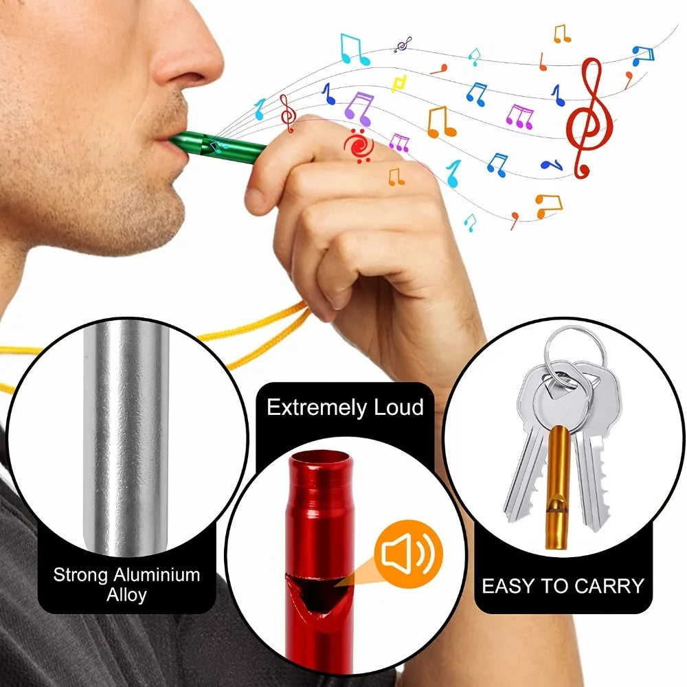 1/10pcs Outdoor Aluminum Alloy Small Whistle Emergency Whistle Fire Training Survival Whistle for Activities Like Camping Hiking