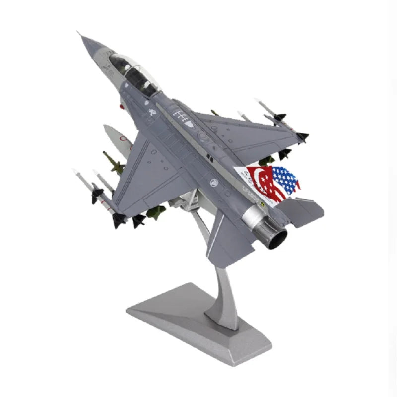JASON TUTU 1/72 Scale Alloy Model Diecast Singapore F16D Fighter Collect Gifts