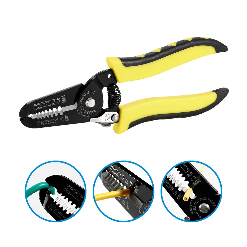 Multifunctional Crimping Pliers Wire Stripper Cutter Crimper 10-26AWG Crimping Tool Terminals Electrical Clamp Mini Tools