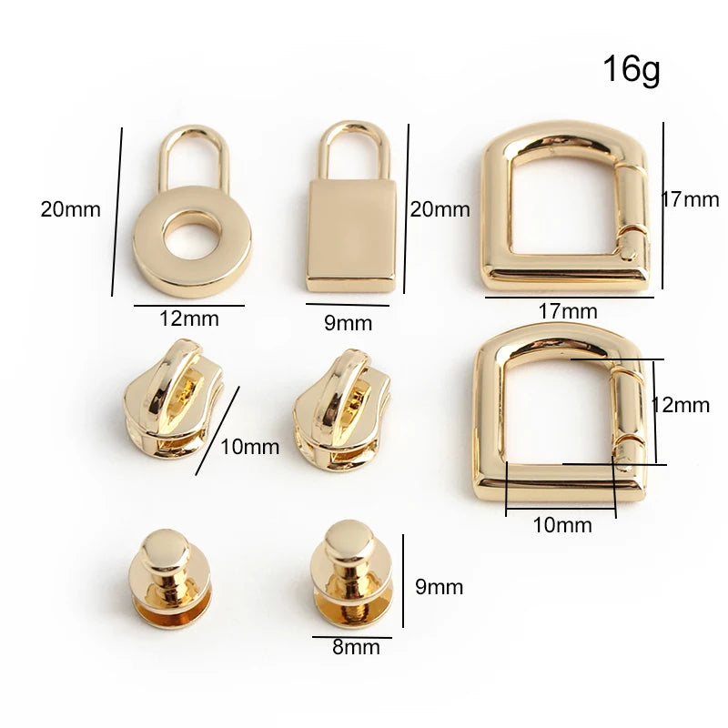 Fashion Metal Bag Locks Clasp Bag Lcok Set For Handbags Purse Tote Closures Snap Clasps DIY Craft Hardware Case Bag Accessories