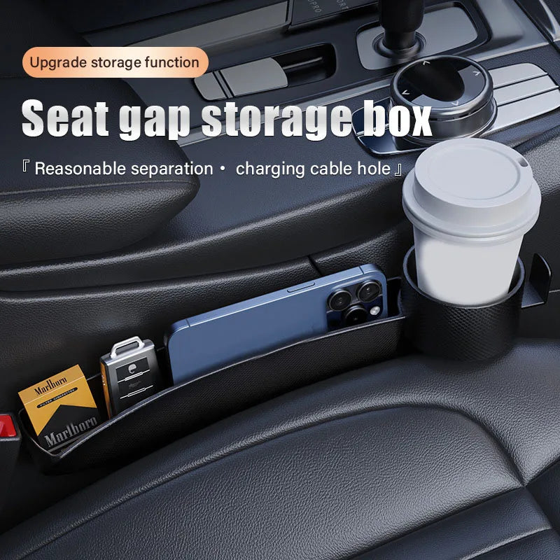 2pcs Car Seat Gap Plug Strips Car Seat Gap Storage Box with Cup Holder Car Seat Position Storage Box Interior Accessories