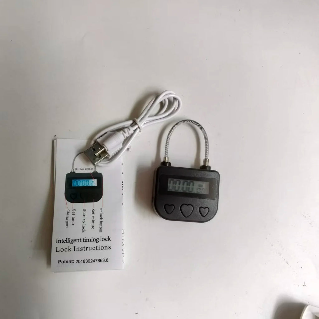 Smart Time Lock LCD Display Time Lock Waterproof USB Rechargeable Temporary Timer Padlock Travel Electronic Timer