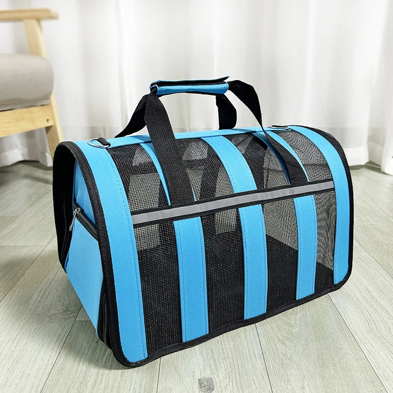 Pet Carrying Bag Outing Portable Cat Dogs Handbag Foldable Small to Medium Dog Cage Mesh Handbag